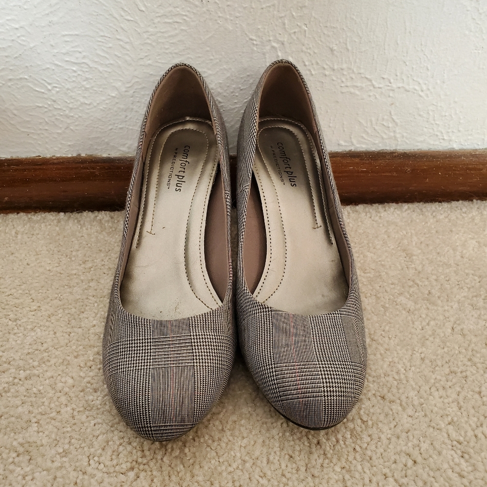 Gray Plaid Heels